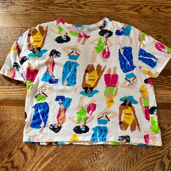 Zara Tops - Zara Multicolor Graphic Tee